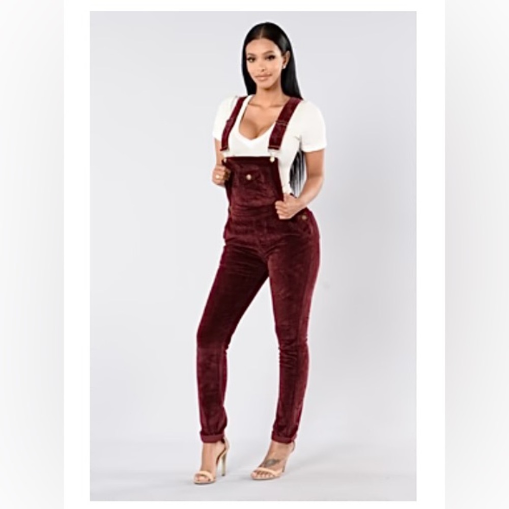 Cute Burgundy, Corduroy Overalls